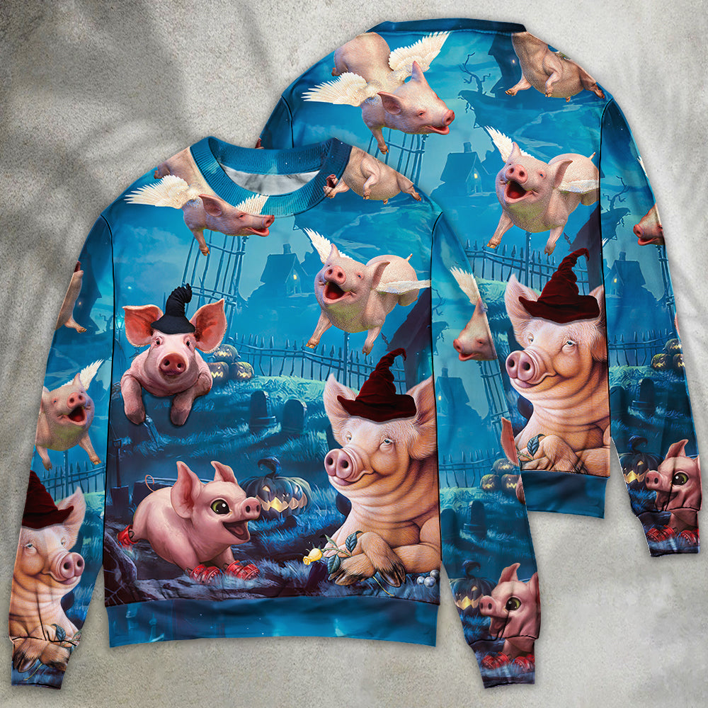Halloween Flying Pig Pumpkin Sweater For Halloween Events Weekend Outings And Creative Gift Giving