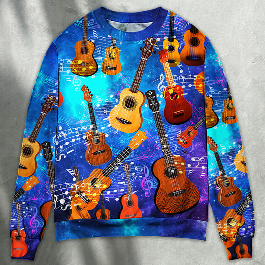 Ukulele Music Sweater For Parties Casual Events And Comfortable Daily Wear