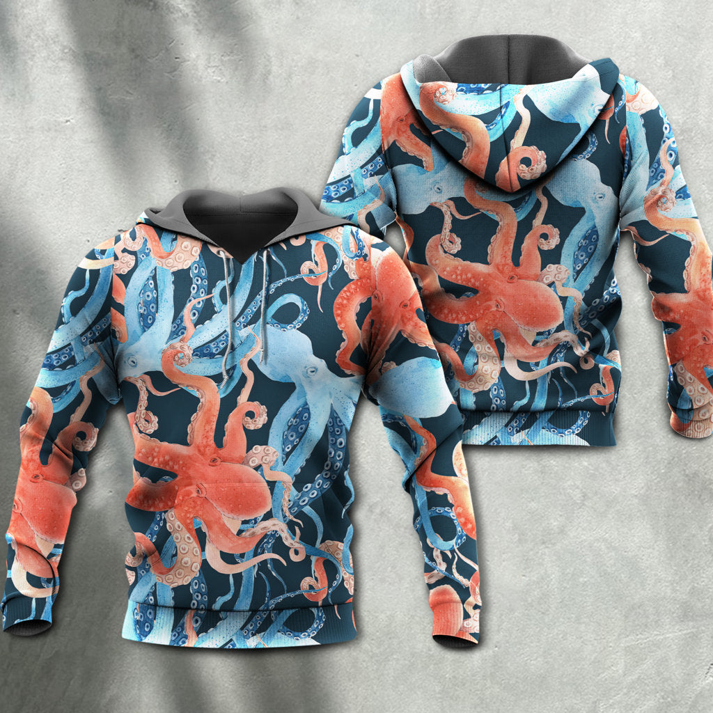 Colorful Octopus Ocean Life Hoodie For Seaside Adventures Daily Style And Comfortable Outfits