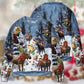 Moose Merry Christmas Snow Scene Sweater For Festive Family Events Casual Wear And Holiday Gift Giving