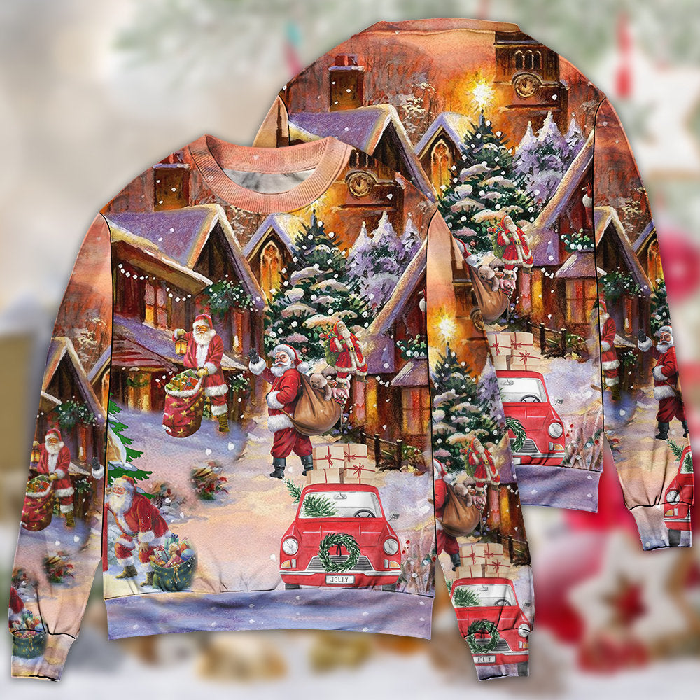 Christmas Santa Is Delivering Sweater For Festive Events Weekend Outings And Comfortable Winter Style