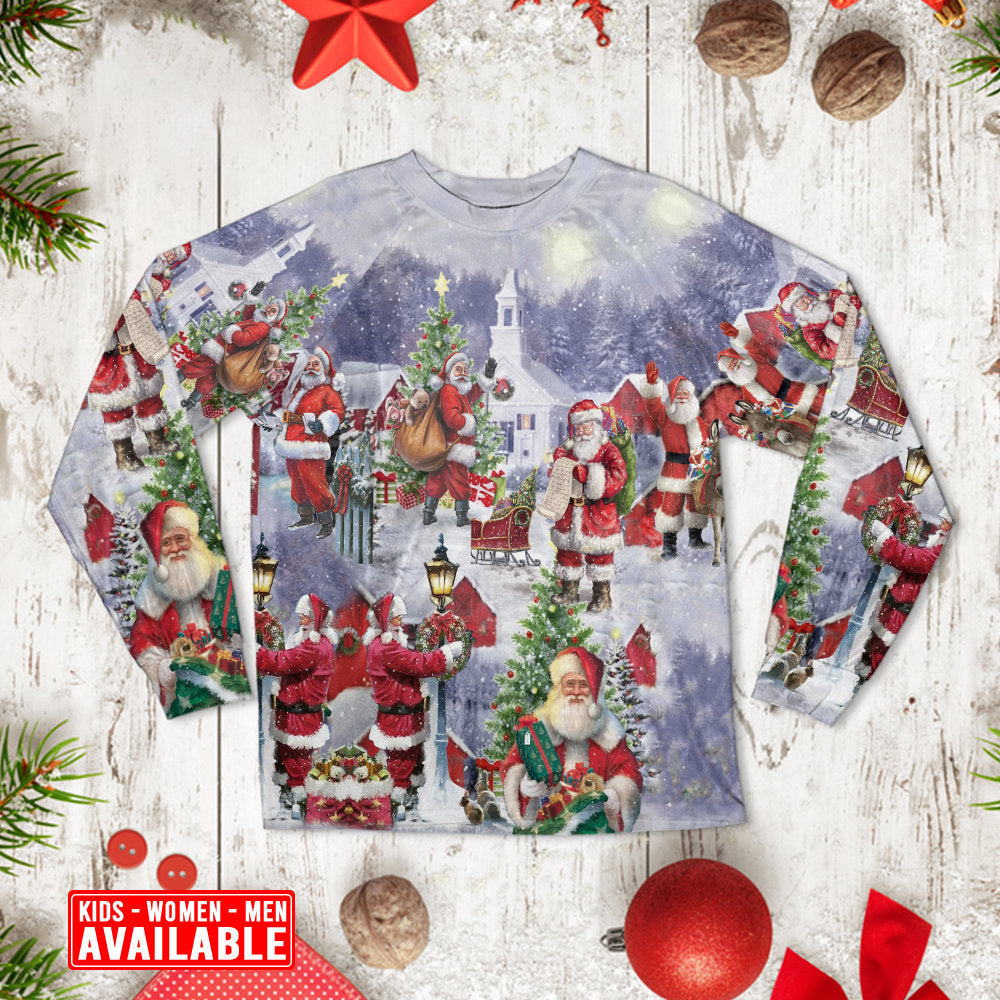 Merry Christmas Santa Holiday Arrival Long Sleeve Pajamas Set For Festive Sleepovers And Family Photos