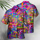Hippie Magic Trippy Mushroom Hawaiian Shirt All Over Print Detail For Island Holidays