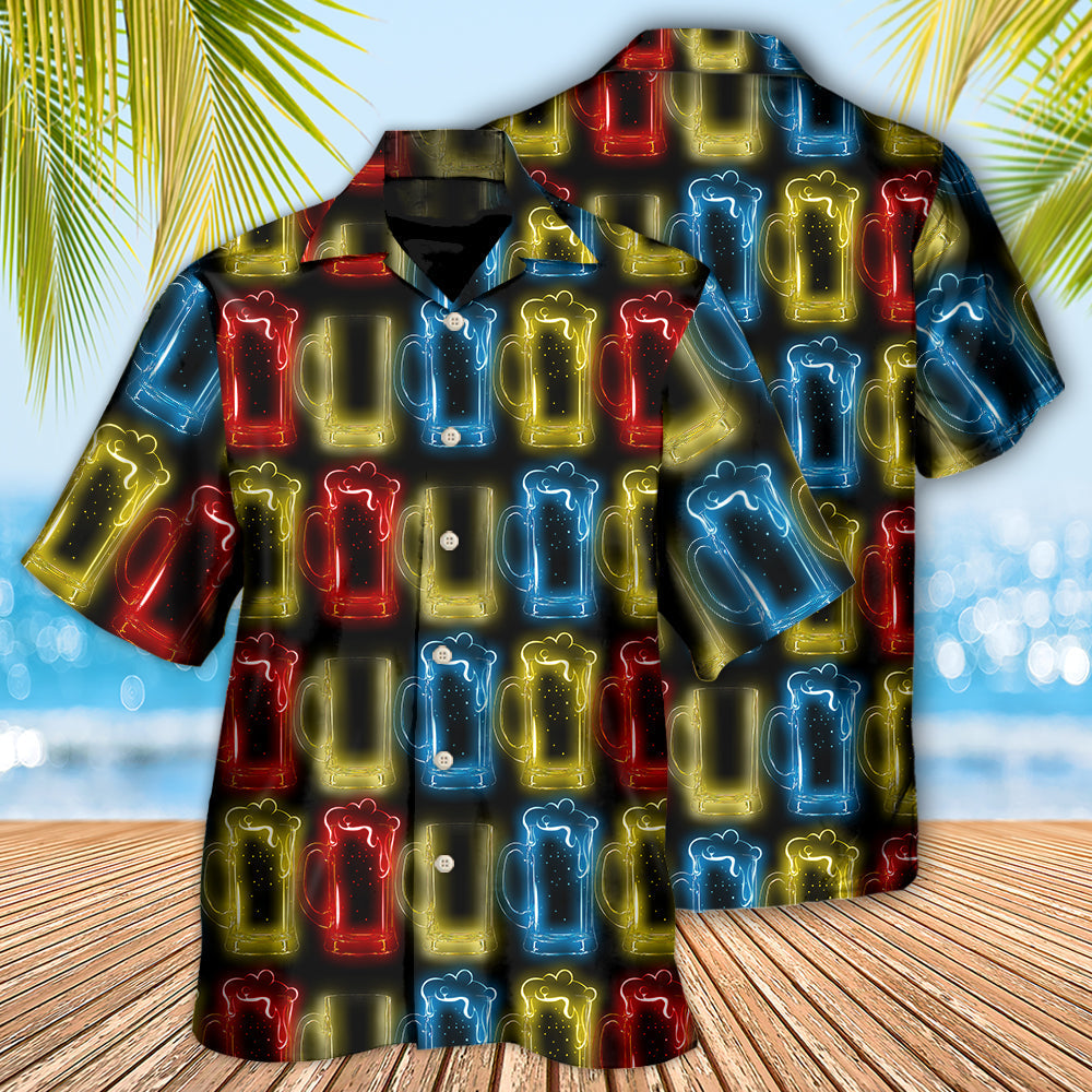 Funny Beer Magic Water Drinking Hawaiian Shirt Collar And Front View For Casual Outings