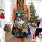 Eagle Love Christmas Spirit V-Neck Sleeveless Cami Dress For Festivals Travel And Relaxed Casual Summer Wear