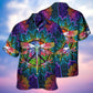 Colorful Dragonfly Mandala Peace Hawaiian Shirt For Resort Getaways And Comfortable Summer Activities