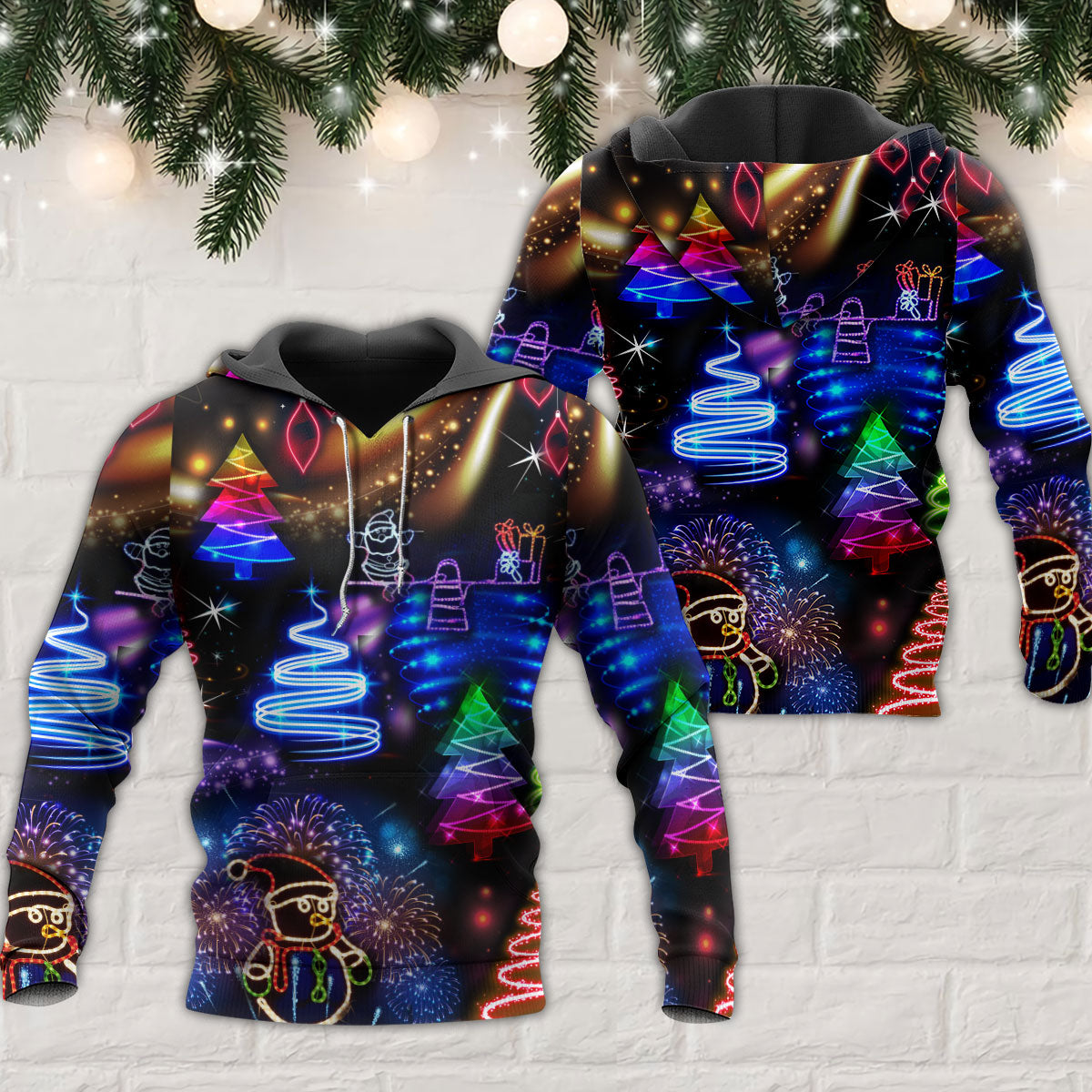 Neon Winter Friends Hoodie For Festive Celebrations Seasonal Trips And Relaxed Winter Wear