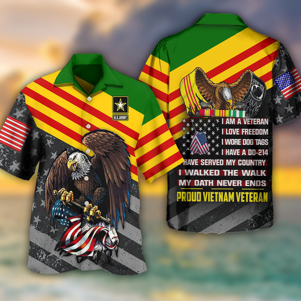Veteran Vietnam Freedom Proud Hawaiian Shirt Design View For Casual Summer Styling