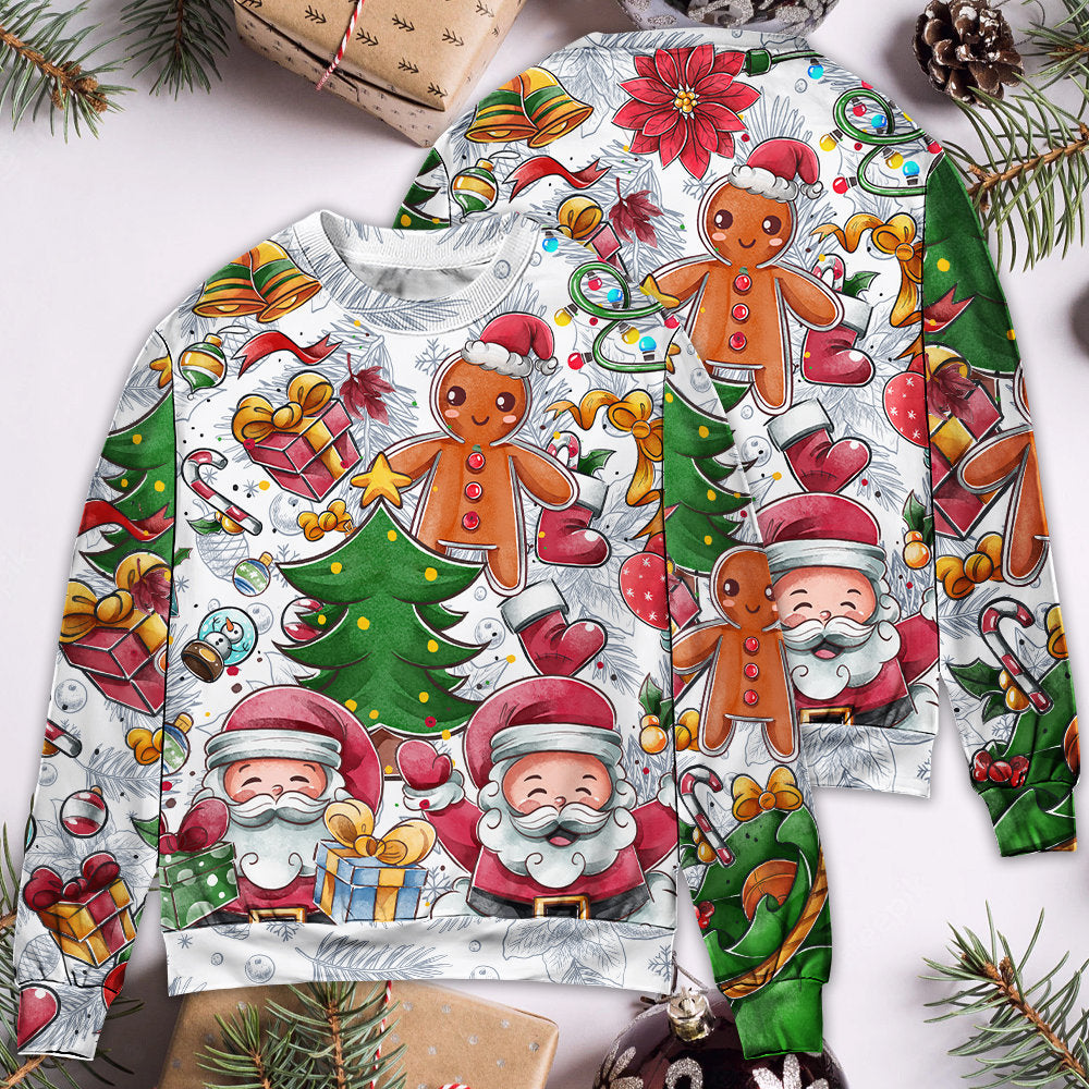 Christmas Santa Cutie Snowman Gingerbread Sweater For Holiday Travel Winter Outings And Cheerful Gift Giving