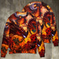 Red Dragon Skull Fire Fantasy Sweater For Art Lovers Holidays Parties And Comfortable Wear