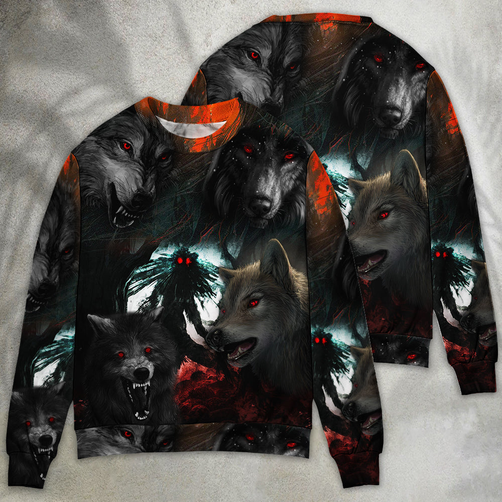 Halloween Black Wolf Night Sweater For Casual Wear Parties And Thoughtful Gifting