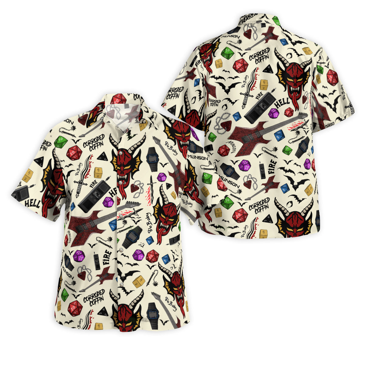 Fantasy Role Dungeon Adventurers Hawaiian Shirt Pattern Detail For Summer Travel
