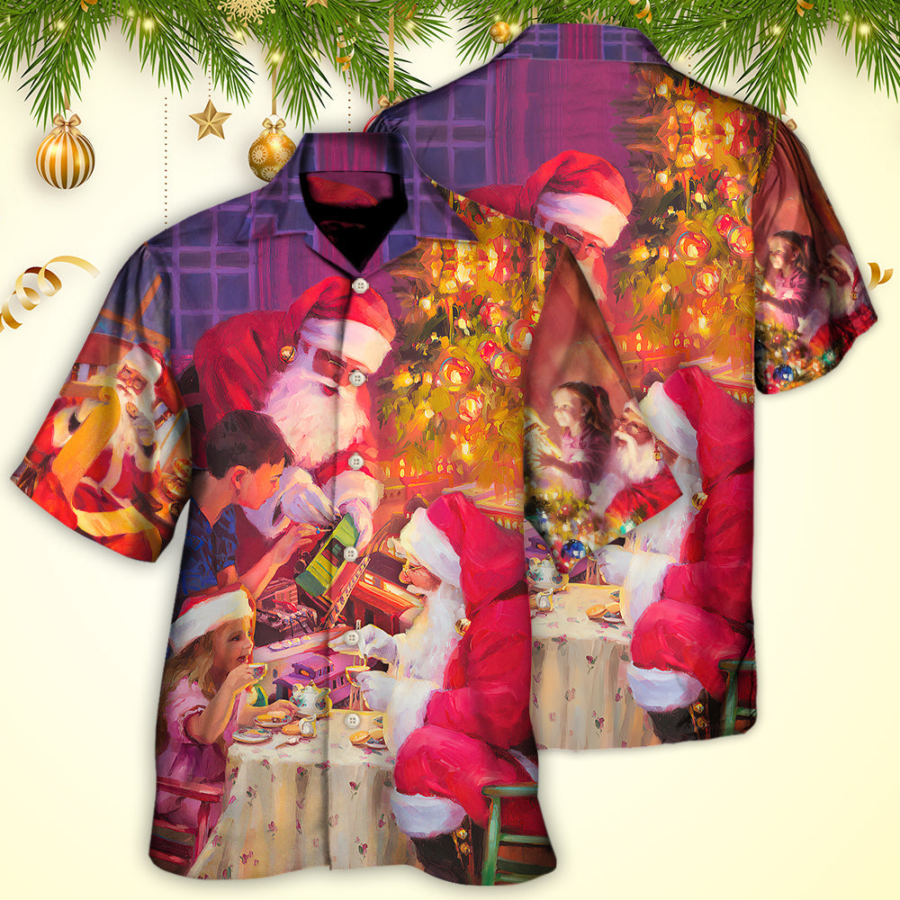 Festive Christmas Story Light Hawaiian Shirt Design Detail For Sunny Adventures And Casual Wear