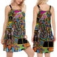Hippie Flower Wild Heart V-Neck Sleeveless Cami Dress For Music Festivals And Thoughtful Boho Gifting