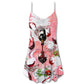 Christmas Celebration Lover Fine Glass V-Neck Sleeveless Cami Dress For Vacations And Casual Warm Weather Wear