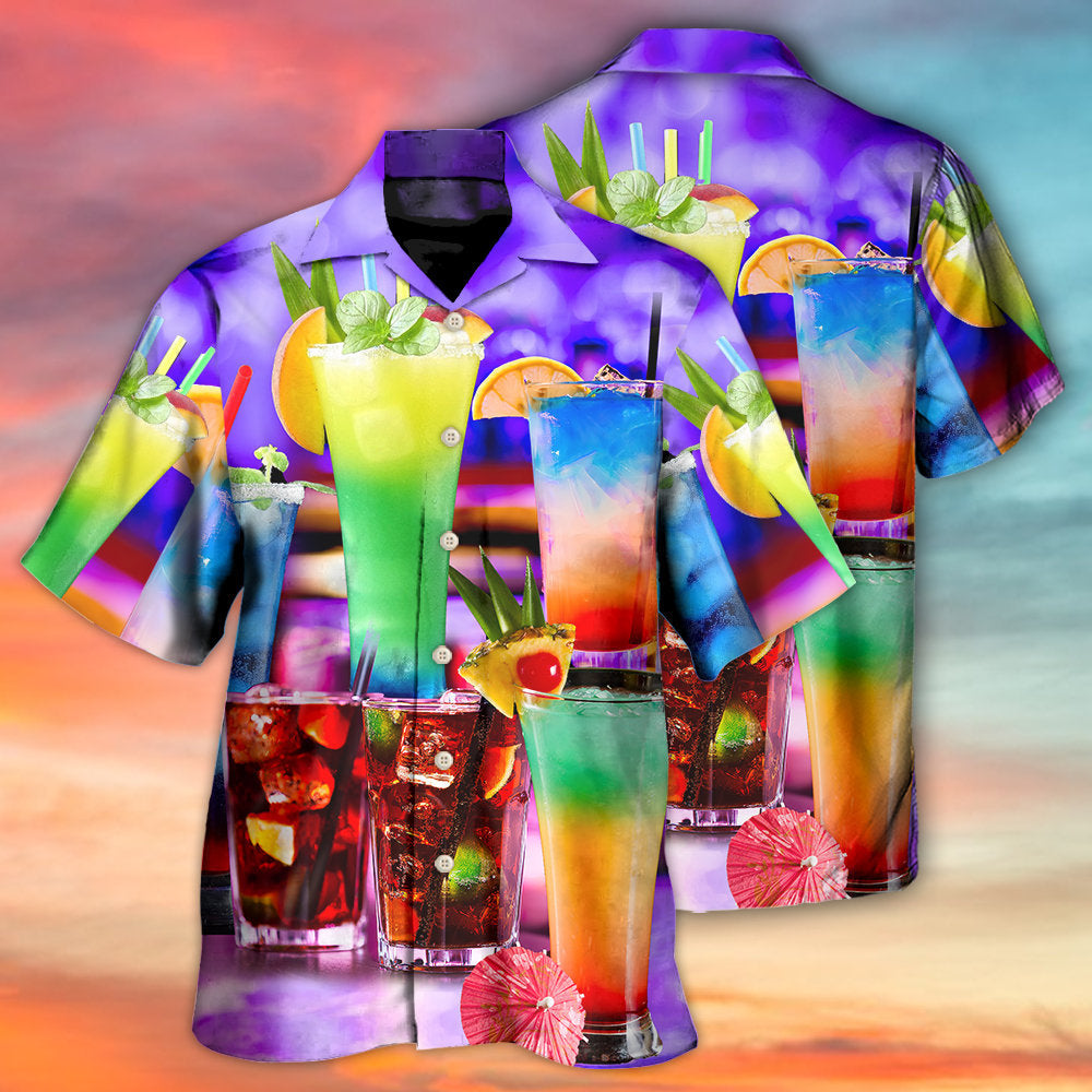 Cocktail Bartender Drinking Bar Hawaiian Shirt Pattern View For Relaxed Warm Weather Outfits