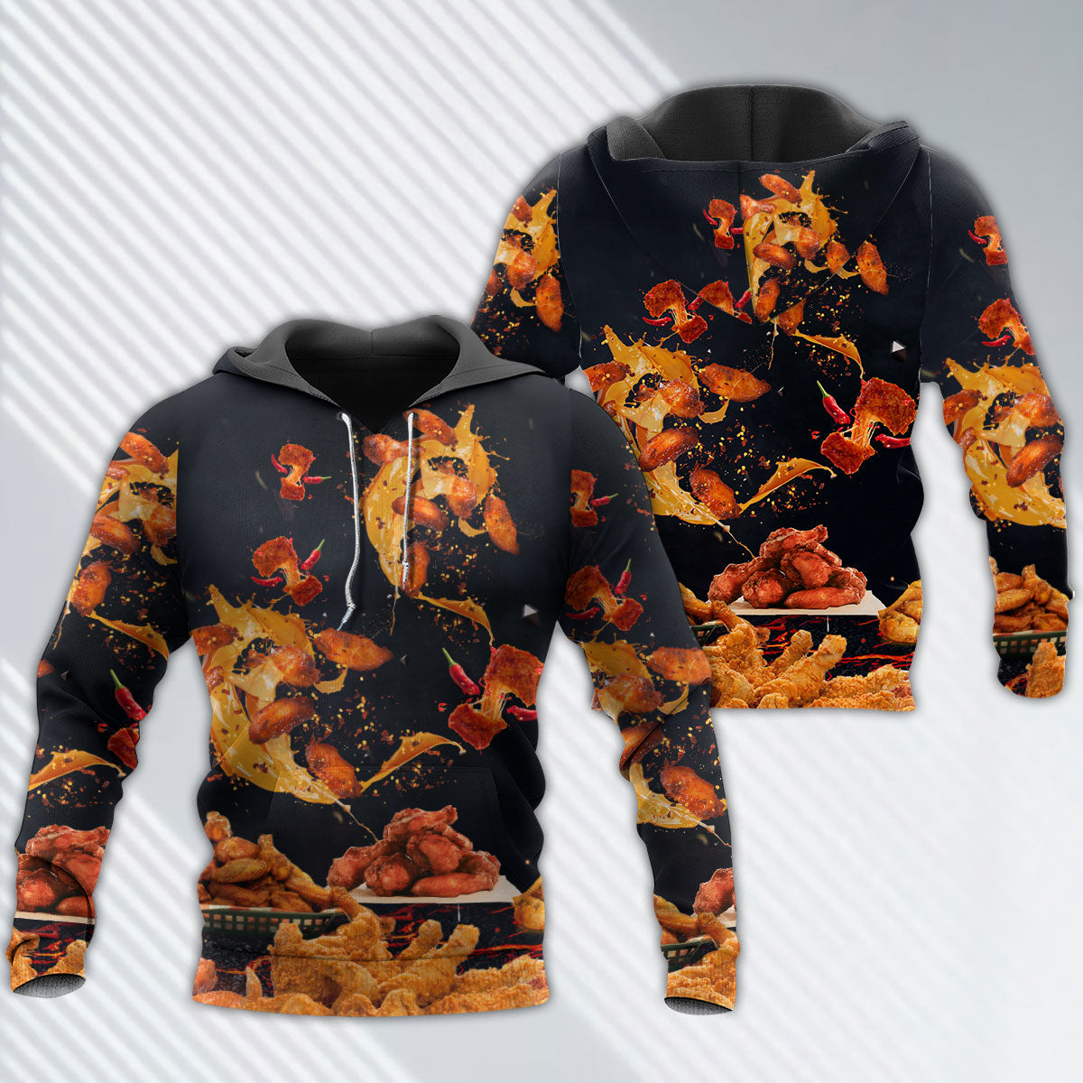 Chicken Wings Fast Food Lover Hoodie For Country Enthusiasts Outdoor Activities And Gifting