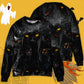 Halloween Black Cat In The Dark Sweater For Bold Streetwear Travel And Relaxed Everyday Styling