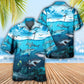 Shark Undersea Darkness Moody Hawaiian Shirt Tropical Styling View For Warm Weather Events