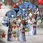 Christmas Snowman Hawaiian Shirt Front Pattern View For Casual Outings