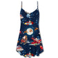 Christmas Astronaut Santa Theme – Women's Summer Sleeveless V-Neck Camisole Dress