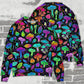 Neon Colorful Mushroom With Leaf Sweater For Festival Adventures Vacations And Relaxed Daily Styling