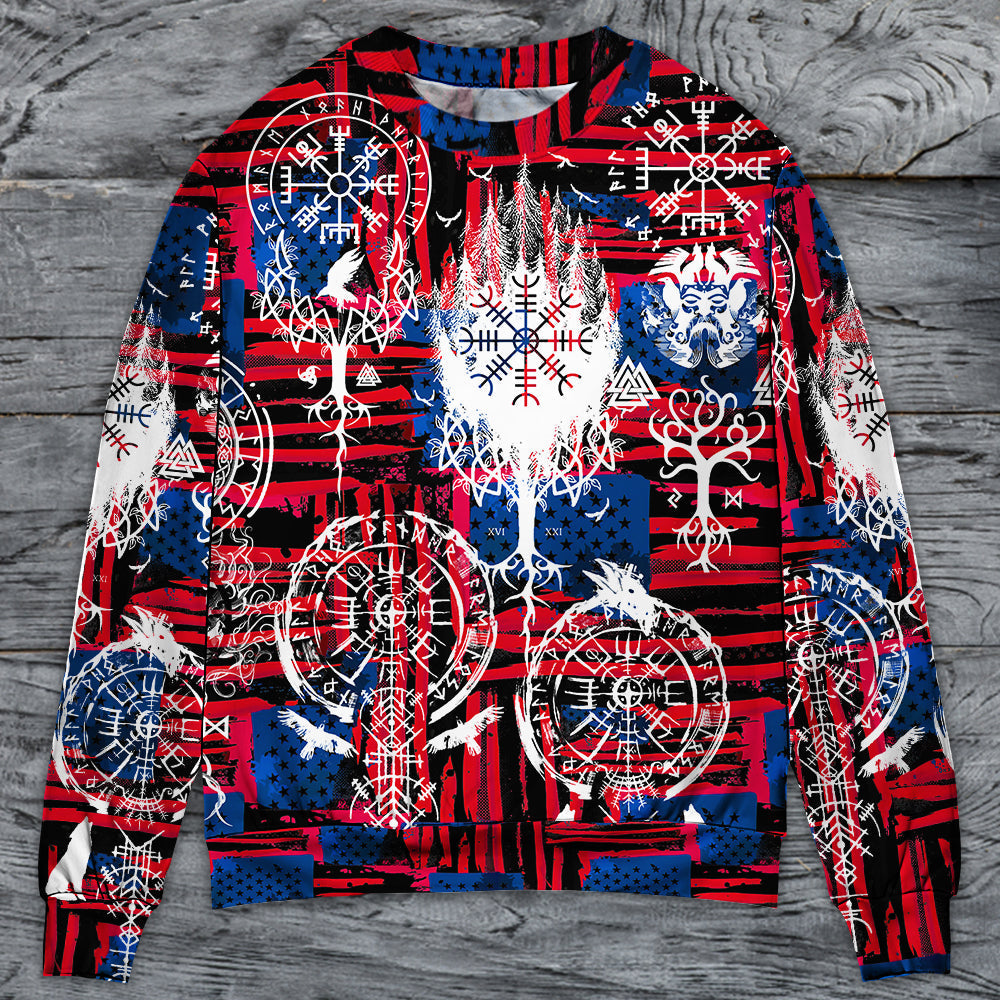 Viking Independence Day Compass Symbol Sweater For Weekend Adventures Outdoor Events And Thoughtful Gifts
