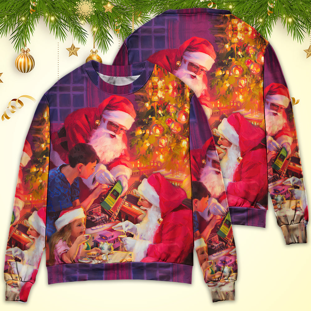 Christmas Santa Story Light Sweater For Holiday Parties Family Gatherings And Seasonal Gift Giving