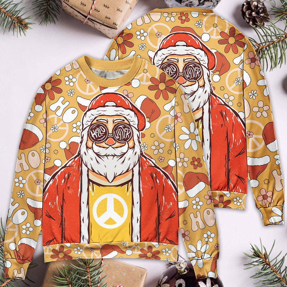 Christmas Santa Cutie Hippie Groovy Sweater For Winter Parties Seasonal Adventures And Relaxed Everyday Styling