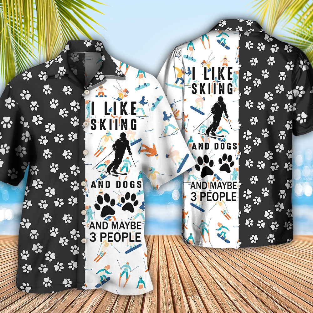 Skiing Dogs Hawaiian Shirt For Summer Events And Casual Outdoor Wear