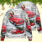 Christmas Santa Red Truck Xmas Is Coming Sweater For Winter Celebrations Family Events And Relaxed Seasonal Styling