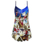 Christmas Rooftop Santa Busy Night V-Neck Sleeveless Cami Dress For Festive Events And Casual Summer Styling