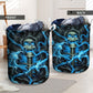 Skull Black Background Thunder Laundry Basket For Nursery Dorm And Home Storage