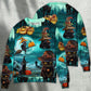 Halloween Black Cat Pumpkin Sweater For Art Fans Travel Parties And Distinctive Casual Style