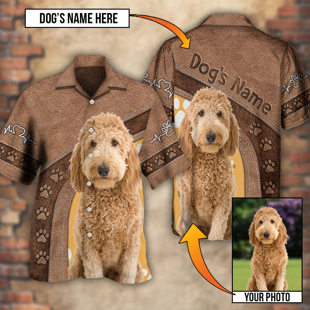 Dog Paw Various Custom Photo Personalized Hawaiian Shirt Artwork Detail For Resort Trips And Outdoor Activities