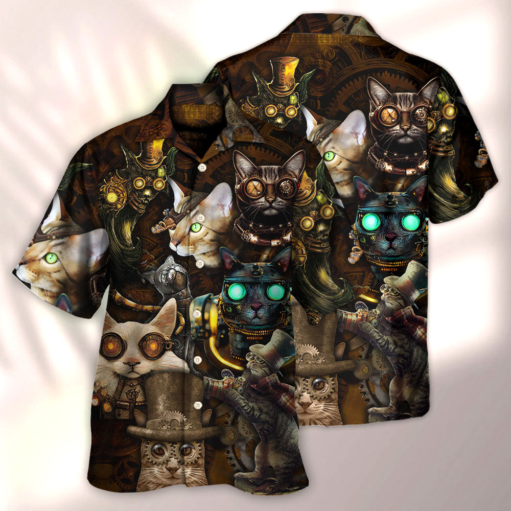 Steampunk Cat Steal Heart Hawaiian Shirt For Summer Events And Casual Outdoor Wear