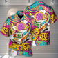 Music Outdoor Festival Hippie Hawaiian Shirt Pattern Detail For Beach Days