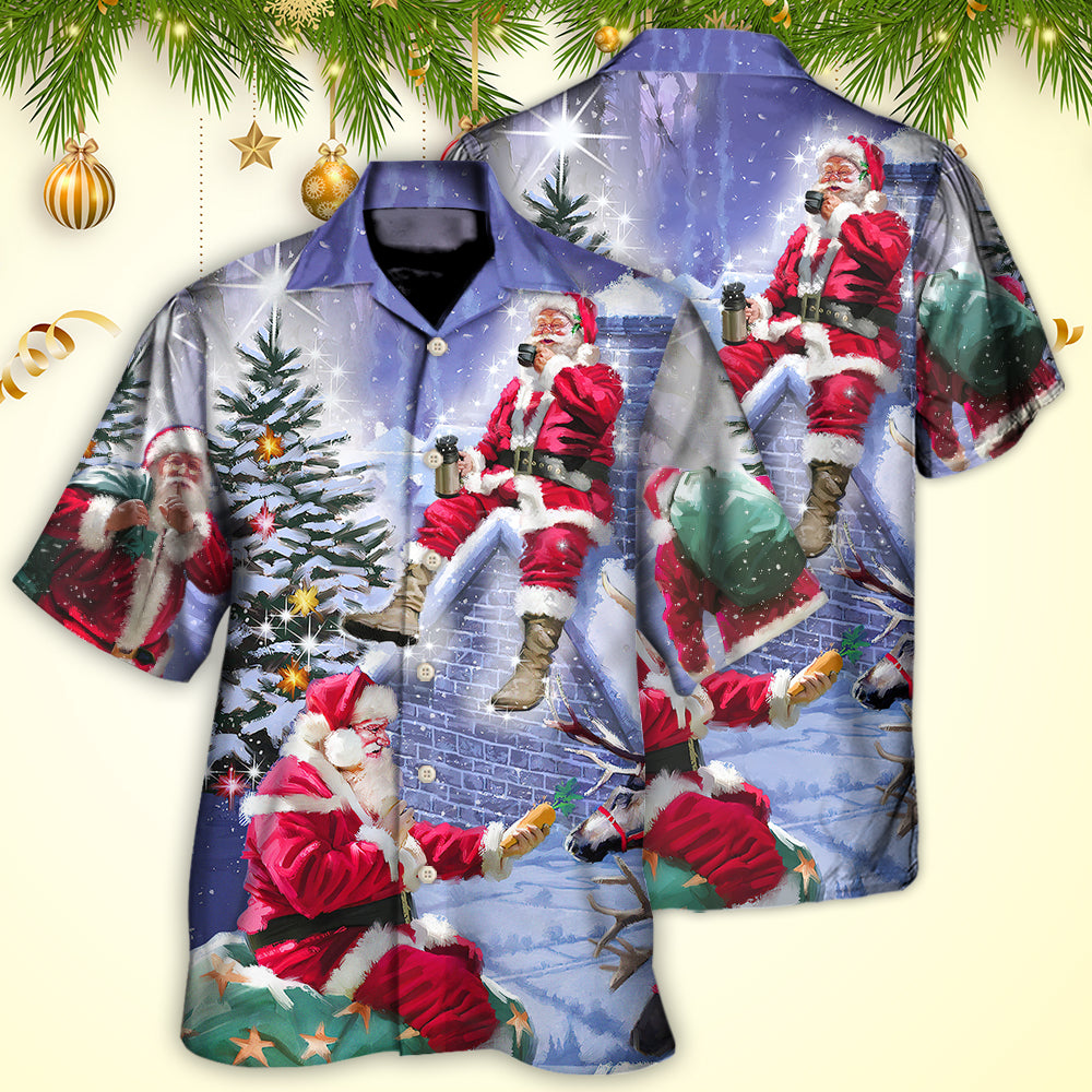 Magical Christmas Santa Night Hawaiian Shirt For Poolside Relaxation And Sunny Getaways