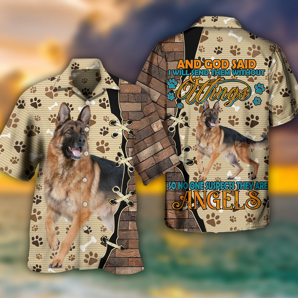 Creative German Shepherd Dog Hawaiian Shirt Print Closeup For Resort Wear