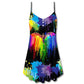 Pride Dragon Color Of Happiness V-Neck Sleeveless Cami Dress For Festivals Travel And Relaxed Casual Summer Wear