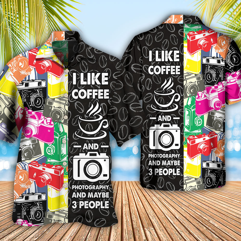 Coffee Photography Hawaiian Shirt Pattern Detail For Vacation Travel And Daily Wear