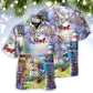 Lighthouse Christmas Santa Storm Hawaiian Shirt Artwork Detail For Tropical Trips And Casual Outings