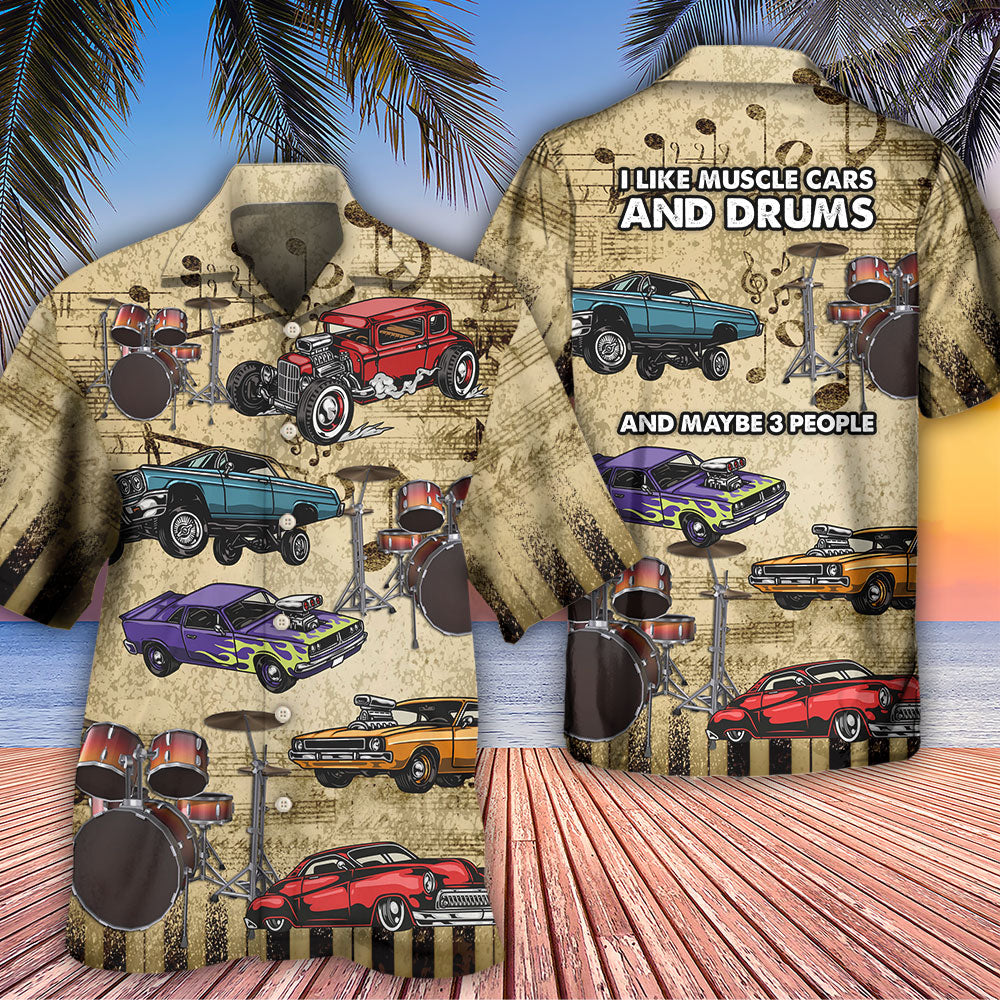 Car Muscle Drums Hawaiian Shirt For Poolside Relaxation And Sunny Getaways
