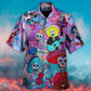 Floral Guitar Sugar Skull Hawaiian Shirt Pattern View For Lightweight Everyday Style