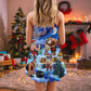 Christmas Funny Santa Strong Style V-Neck Sleeveless Cami Dress For Summer Events And Comfortable Everyday Style