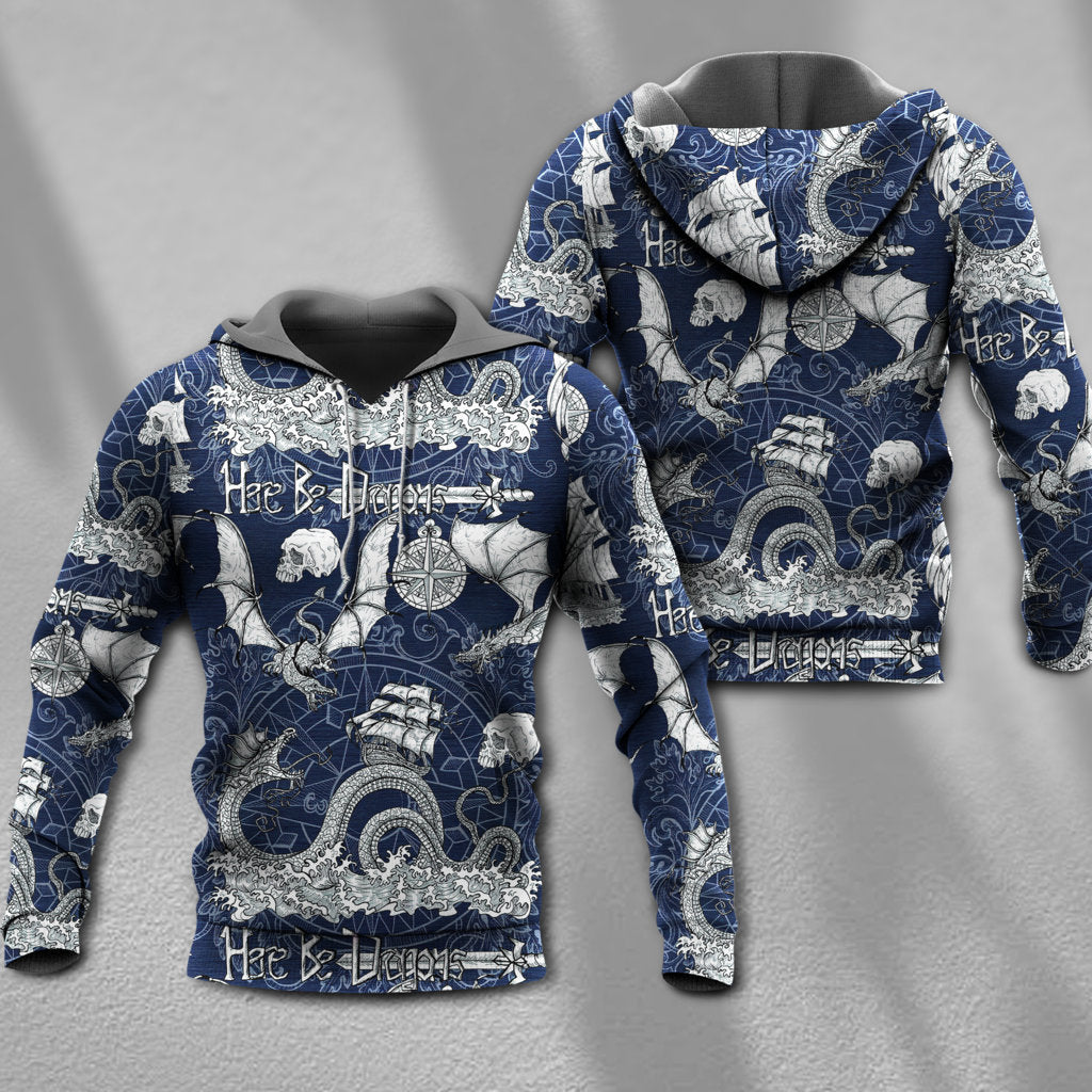 Dragon Skull Sea Life Hoodie For Coastal Travel Casual Outfits And Relaxed Daily Wear