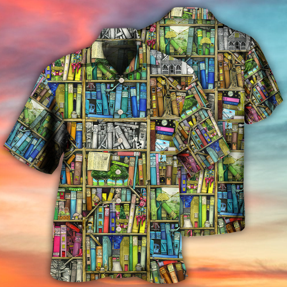 Fantasy Inside Book Hawaiian Shirt Pattern Detail For Summer Holidays And Outdoor Fun