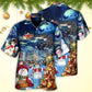 Snowman Christmas Family Light Hawaiian Shirt For Vacation Days And Relaxed Coastal Outings