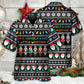 Christmas Creative Pattern Hawaiian Shirt Design View For Warm Weather Events