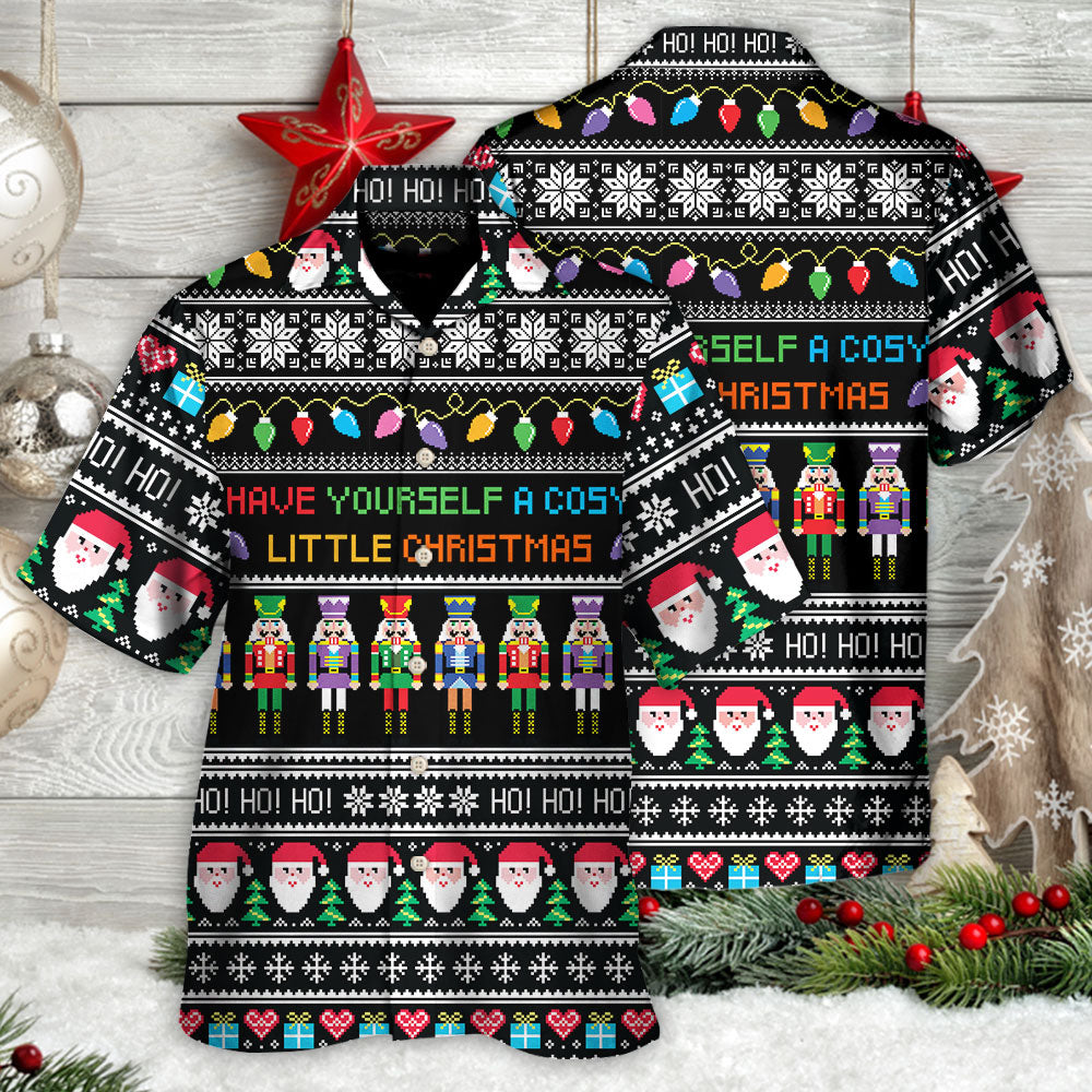Christmas Creative Pattern Hawaiian Shirt Design View For Warm Weather Events